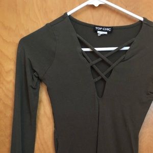 Green crisscross top